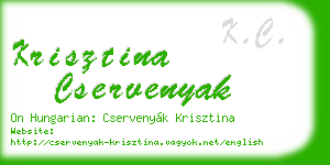 krisztina cservenyak business card